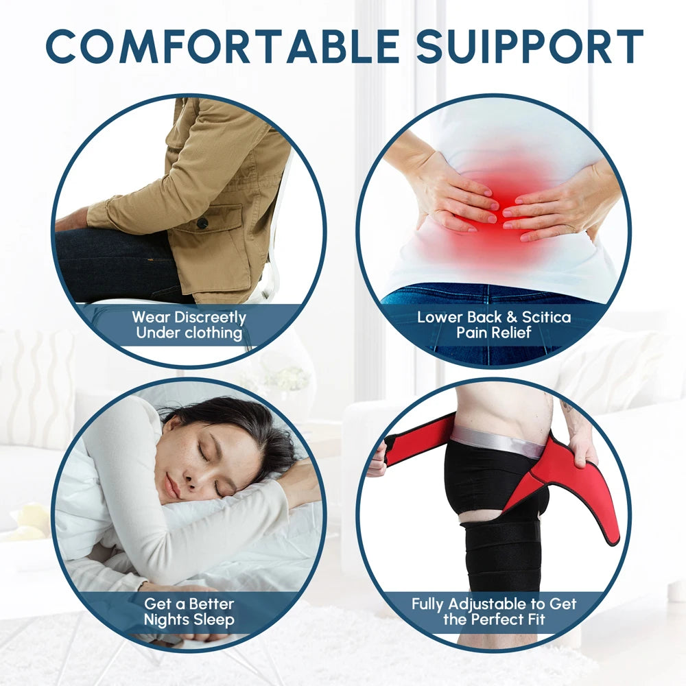Hip Brace Thigh Compression Sleeve, Hamstring & Groin Compression Wrap for Hip Pain Relief,Support for Hip Replacements,Sciatica