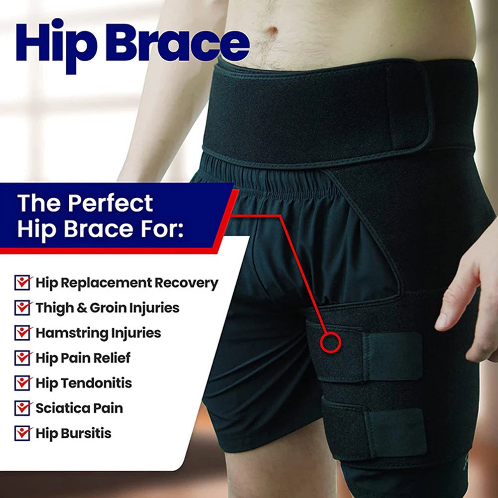 Hip Brace Thigh Compression Sleeve, Hamstring & Groin Compression Wrap for Hip Pain Relief,Support for Hip Replacements,Sciatica